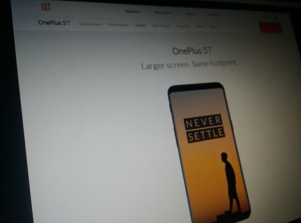 OnePlus 5T Official Site Listing Image Leaks Out