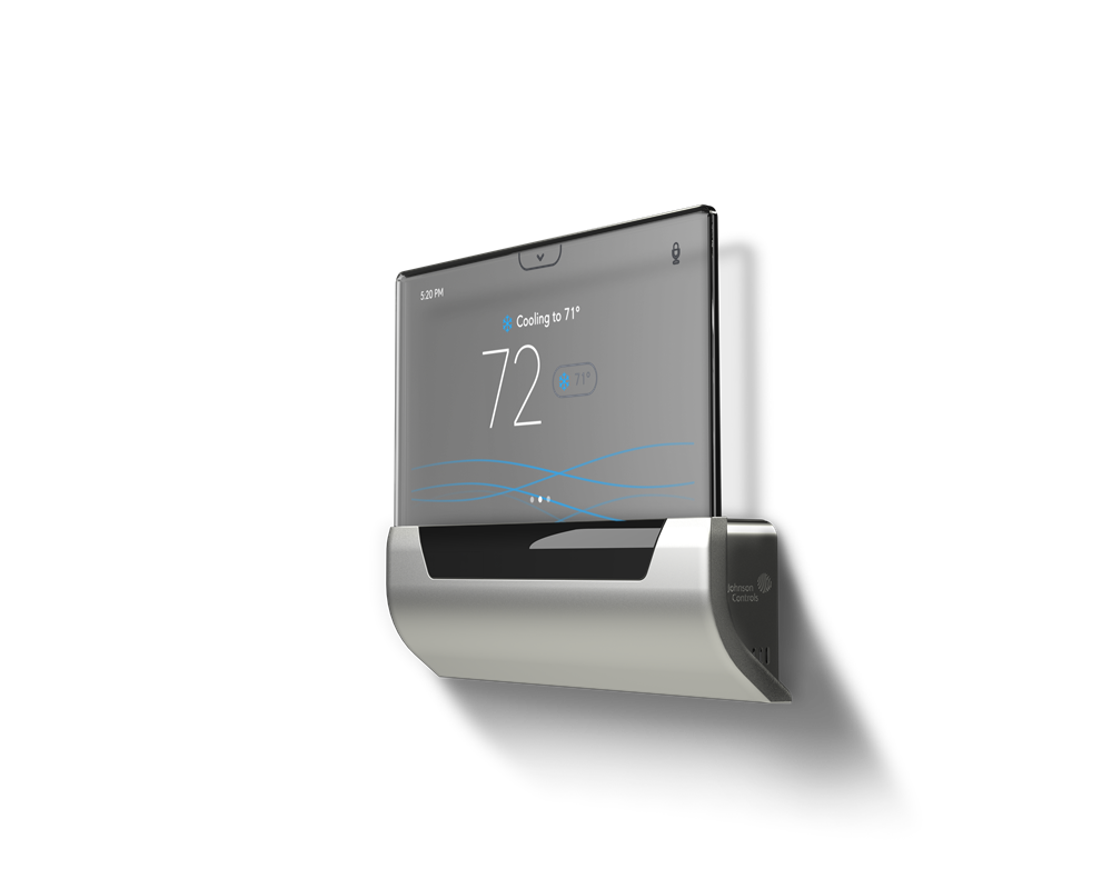The GLAS Thermostat Integrates A See Through OLED Touch Panel With Cortana
